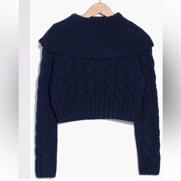 Rebecca Taylor Chainette 100% Merino Wool Pullover sweater Navy blue small NWT - Picture 3 of 3